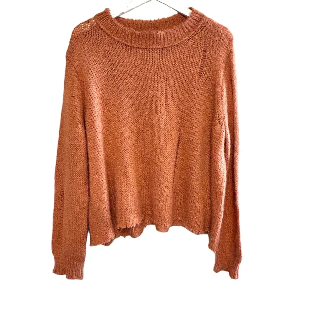 Wooden ships S/M Oliver distressed sweater crewneck lightweight knit wool blend - Picture 2 of 12